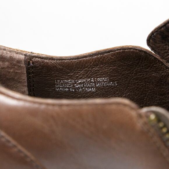 BORN Wedge Platform Ankle Booties Brown Leather Zip Up Boho Y2K 90s Womens Sz 8 - Picture 11 of 11